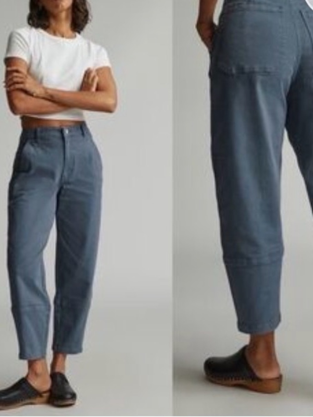 Everlane | Utility Barrel Pants Slate Blue Grey High Waisted Scandi Size 2